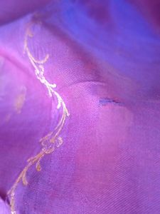 Kanjeevaram Purple &amp; Gold Botanical Fabric