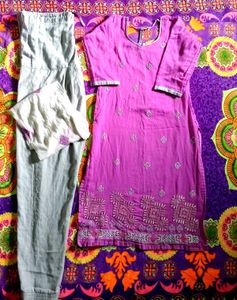 Magenta Kurti Set 👗