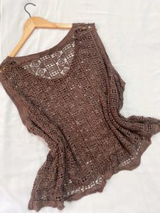 Pinterest Oversized Brown Crochet Top A