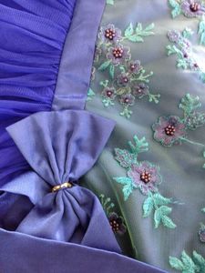 Peacock Blue Embroidered GIRLS PARTY DRESS