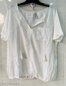 White Tassel Tie Top