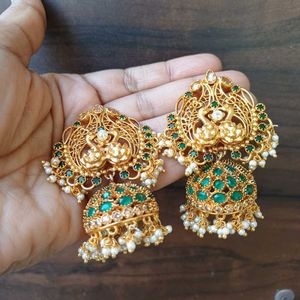 Bridal  Mehendi Jhumka Pearl_Green