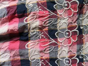 Chekered Plaid Embroidery Dress