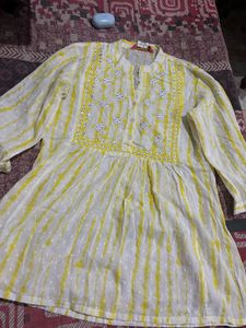 Yellow short Kurti Top