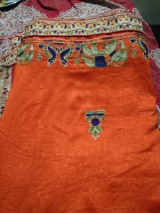 Orange 🍊 Colour Saree