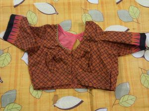 Orange & Black Stitched Blouse