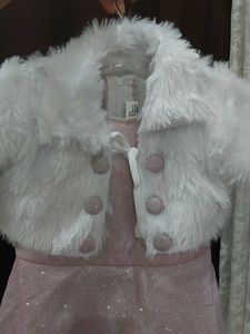 Cute Girls' Dress with Fur Shrug 💗