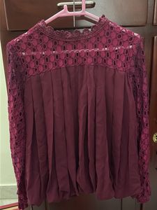 Elegant Maroon Lace Top
