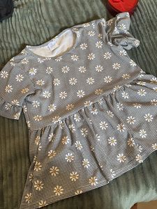 Daisy Print Checkered Top