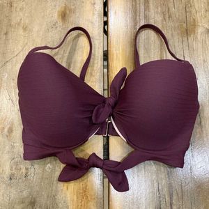 Burgundy Bikini Top. 34DD