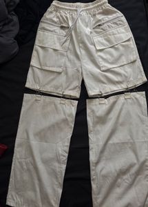 White detachable pants