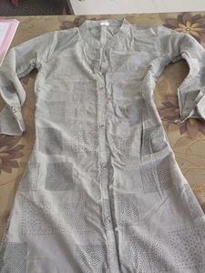 Elegant Grey Printed Kurta