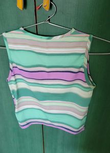 Striped Crop Tank Top y2k