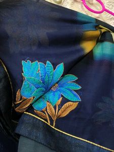 Elegant Blue Floral Saree
