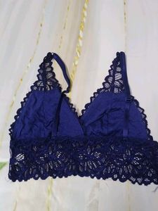 (1033)Navy Blue Lace Bralette