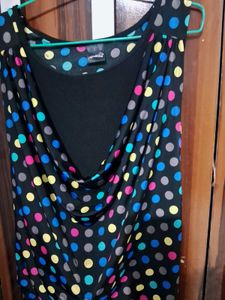 Polka Dot Cowl Neck Dress