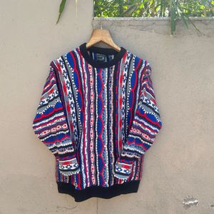 Vintage Coogi Australia 100% Pure New Wool 3D Knit