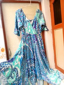 Blue Patterned beach dres