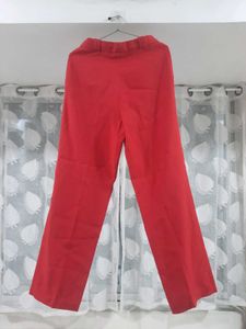 Red High-Waist Formal Trousers | Elegant