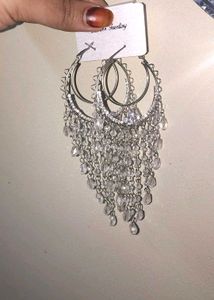 Crystal Dangle Hoop Earrings