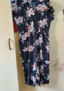 Black Knee Length Jump Suit