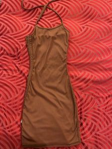 Brown Bodycon Mini Dress