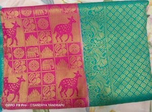 new pattu type saree with unstitched blouse