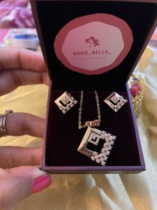 18k Rose Gold Plated Pendent Set