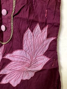 Maroon Floral Kurti