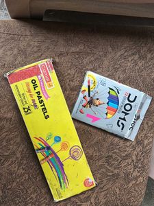 Vintage Camel Oil pastels and Doms Colour Pencils