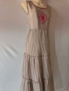 Beautiful Grey &amp; Pink Anarkali Kurti