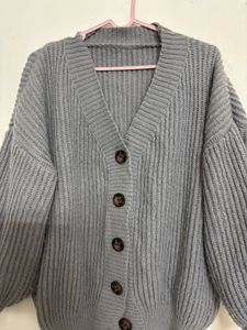 Cozy Gray Knit Cardigan