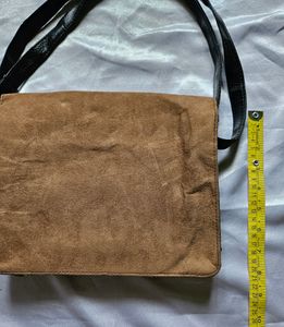 Black And Brown Leather Sling Cum Handbag