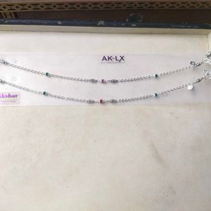 Pure Silver CZ Snack Chain ⛓️ Anklets पायल