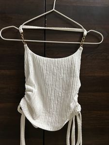 White Backless / Halter Neck Bralette Top