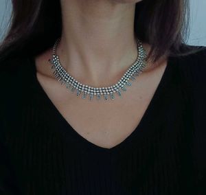 Vintage Silver Tone Statement Necklace