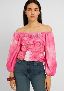 Pink Rose Off-Shoulder Top