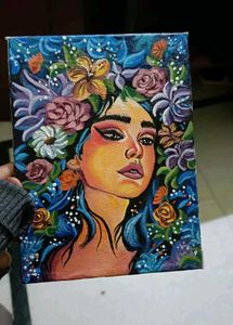 Aesthetic Abstract Girl Painting On Canvas -Small