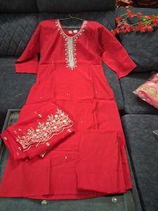 Red Kurta Set &amp; Dupatta m and L