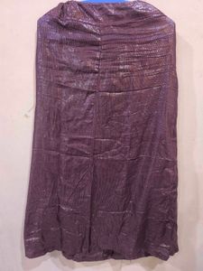 Heavy Work Purple Net Saree With Shiny Petticoat.