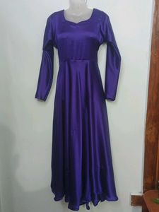 Pruple Satin Gown With Pant