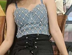 Denim Party Crop Top (Bralette Shaped)