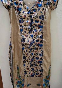 Navy Blue Silk Kurta Large