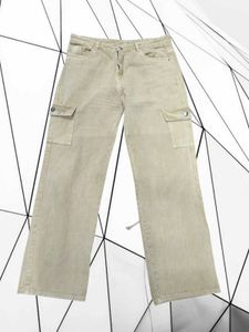 Khaki Wide Leg Cargo Pants