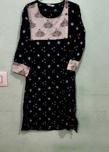 Stylish Black Printed Kurta