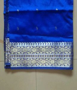 Brand New Blue Pure Silk Saree