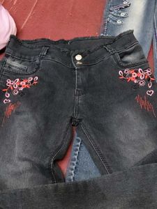 Embroidered Denim Jeans