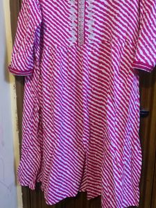 Pink Striped Kurti