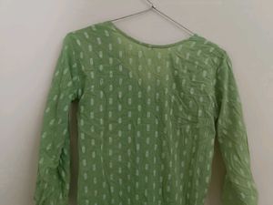 Green Chikinkari Kurta