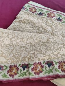 Party Wear Brasso Design Weaving On Net Saree